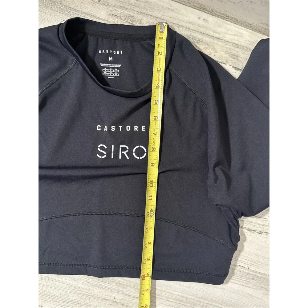Castore SIRO Active Contour Cropped Gym Top Black Long Sleeve Medium‎
